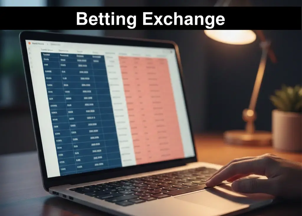 Schermata di un exchange di scommesse con colonne back e lay, rappresentando il trading sportivo sul calcio