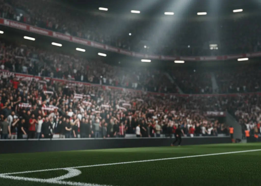 Tribuna piena di tifosi in uno stadio di calcio, che rappresenta il fattore campo nelle scommesse