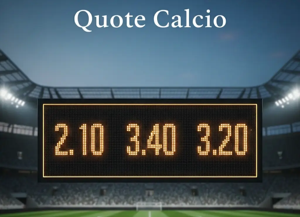 Quote scommesse calcio: tabellone luminoso con quote decimali allo stadio