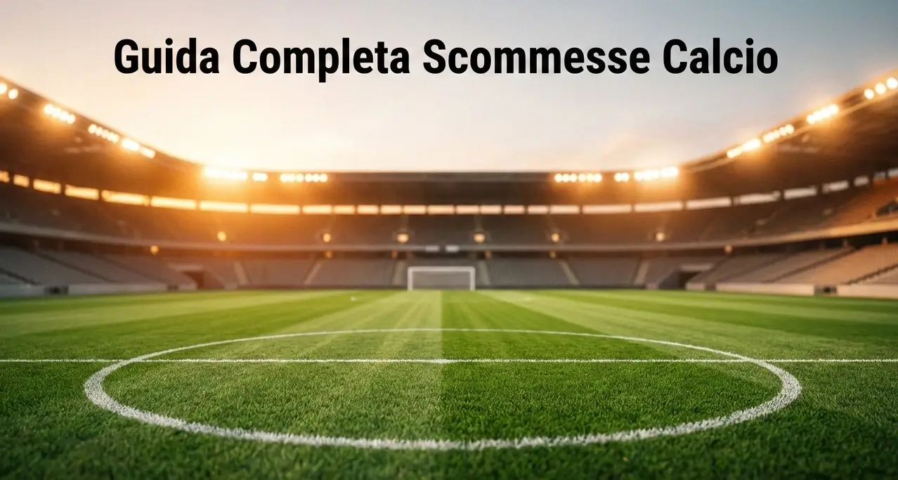 Guida completa alle scommesse sul calcio: campo da calcio illuminato sotto i riflettori